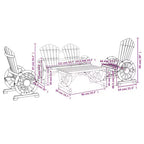 vidaXL Ensemble de salon de terrasse, mobilier d’assise de jardin d’extérieur 4 pièces en bois massif de sapin