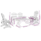 vidaXL Ensemble de salon de terrasse, mobilier d’assise de jardin d’extérieur 4 pièces en bois massif de sapin