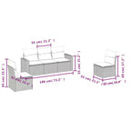 vidaXL 5 Piece Patio Sofa Set with Cushions Gray Poly Rattan
