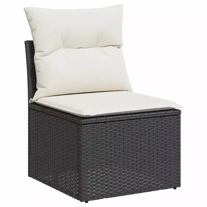 vidaXL 8-teiliges Gartensofa-Set mit Kissen, Poly-Rattan