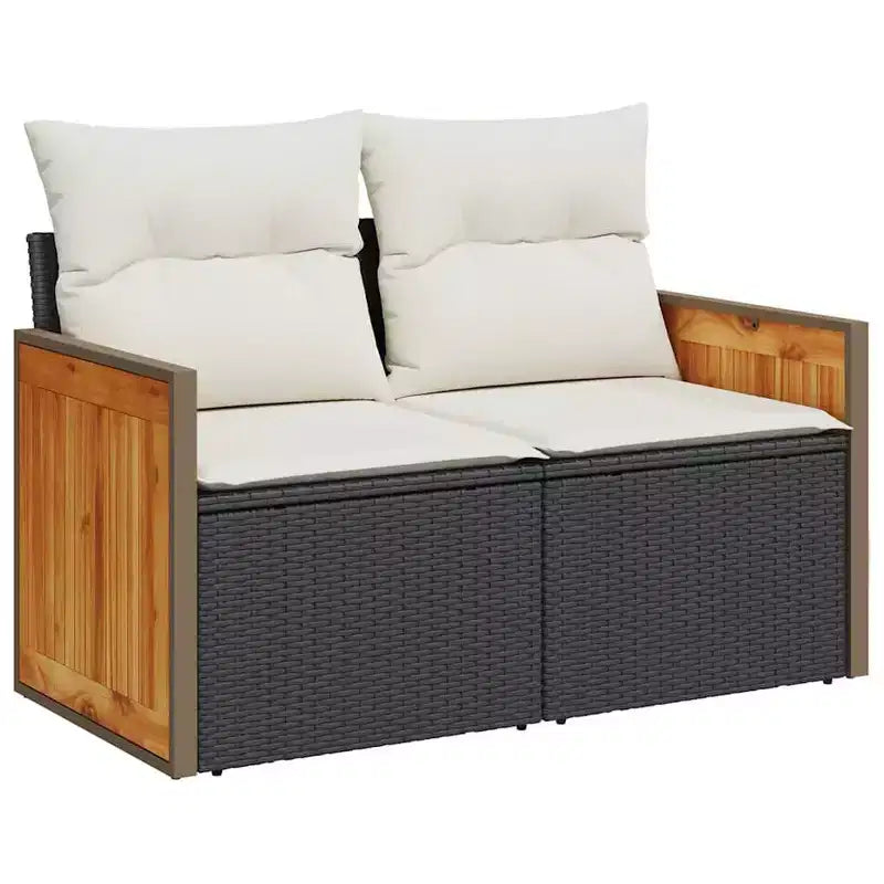 vidaXL 8-teiliges Gartensofa-Set mit Kissen, Poly-Rattan