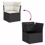 vidaXL 8-teiliges Gartensofa-Set mit Kissen, Poly-Rattan