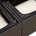 vidaXL 8-teiliges Gartensofa-Set mit Kissen, Poly-Rattan