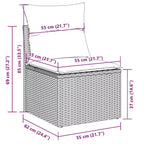 vidaXL 8-teiliges Gartensofa-Set mit Kissen, Poly-Rattan