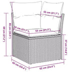 vidaXL 8-teiliges Gartensofa-Set mit Kissen, Poly-Rattan