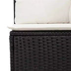 vidaXL 7-teiliges Terrassensofa-Set mit Kissen Grau Poly-Rattan