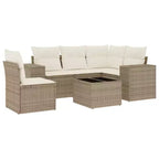 vidaXL 6 Piece Patio Sofa Set with Cushions Poly Rattan, Modular Outdoor Sectional, Multiple Colors/Models
