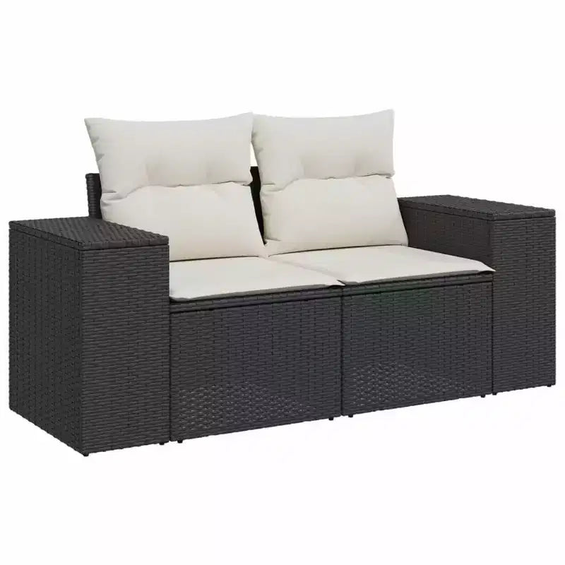 vidaXL 6-delige loungeset voor de patio met kussens, polyrotan, modulaire hoekset voor buiten, meerdere kleuren/modellen
