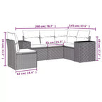vidaXL 6-delige loungeset voor de patio met kussens, polyrotan, modulaire hoekset voor buiten, meerdere kleuren/modellen