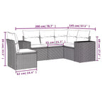 vidaXL 6-delige loungeset voor de patio met kussens, polyrotan, modulaire hoekset voor buiten, meerdere kleuren/modellen