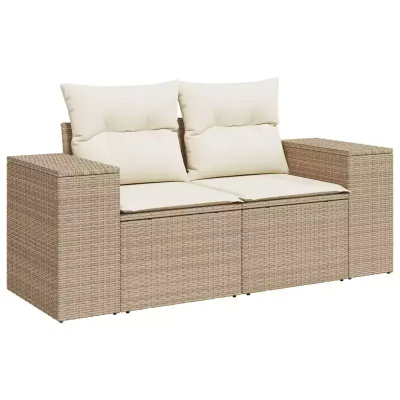 vidaXL 6-delige loungeset voor de patio met kussens, polyrotan, modulaire hoekset voor buiten, meerdere kleuren/modellen