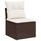 vidaXL 6-delige loungeset voor de patio met kussens, polyrotan, modulaire hoekset voor buiten, meerdere kleuren/modellen