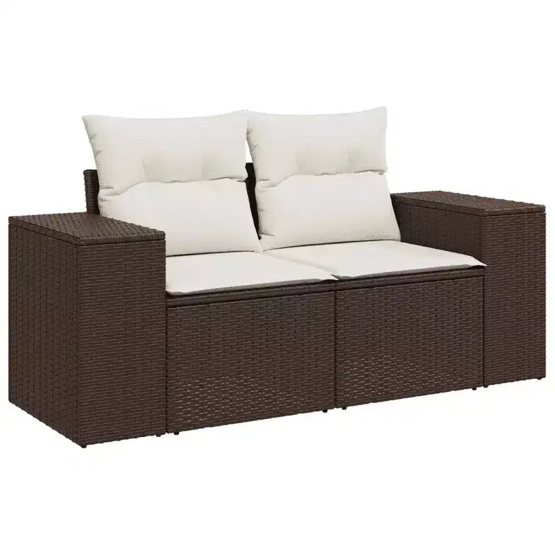 vidaXL 6-delige loungeset voor de patio met kussens, polyrotan, modulaire hoekset voor buiten, meerdere kleuren/modellen