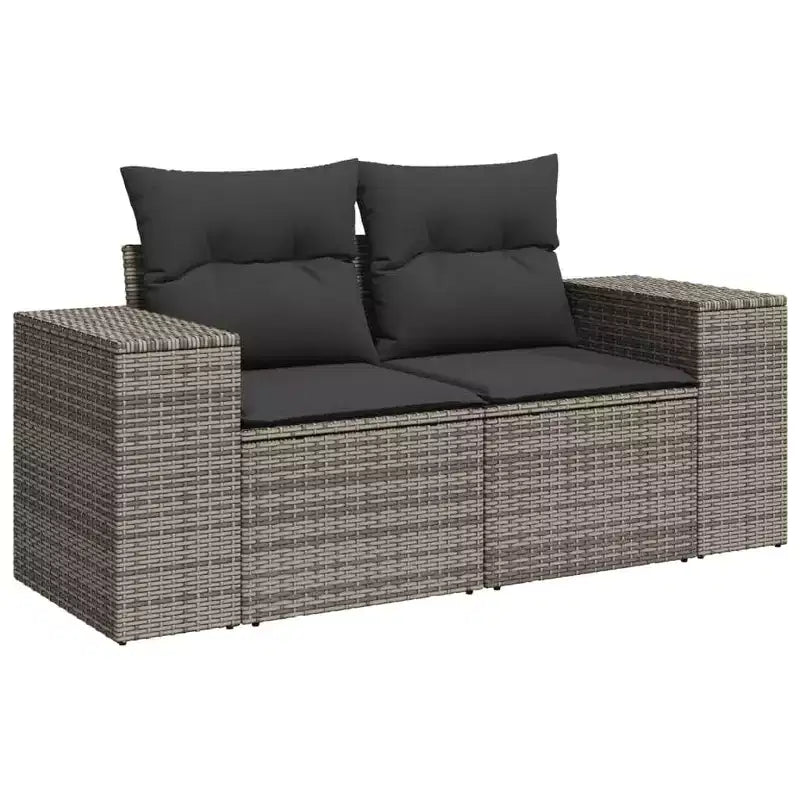 vidaXL 6-delige loungeset voor de patio met kussens, polyrotan, modulaire hoekset voor buiten, meerdere kleuren/modellen