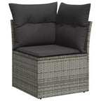 vidaXL 6-delige loungeset voor de patio met kussens, polyrotan, modulaire hoekset voor buiten, meerdere kleuren/modellen