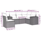 vidaXL 6-delige loungeset voor de patio met kussens, polyrotan, modulaire hoekset voor buiten, meerdere kleuren/modellen