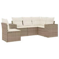 vidaXL 6-delige loungeset voor de patio met kussens, polyrotan, modulaire hoekset voor buiten, meerdere kleuren/modellen