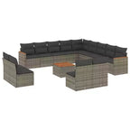 vidaXL 14 Piece Patio Sofa Set with Cushions Poly Rattan