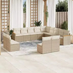 vidaXL 14-teiliges Loungeset für die Terrasse mit Auflagen, Poly-Rattan