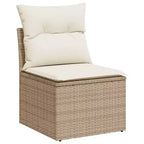 vidaXL 14-teiliges Loungeset für die Terrasse mit Auflagen, Poly-Rattan