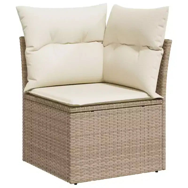 vidaXL 14-teiliges Loungeset für die Terrasse mit Auflagen, Poly-Rattan