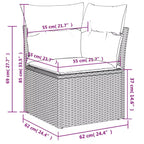 vidaXL 14-teiliges Loungeset für die Terrasse mit Auflagen, Poly-Rattan