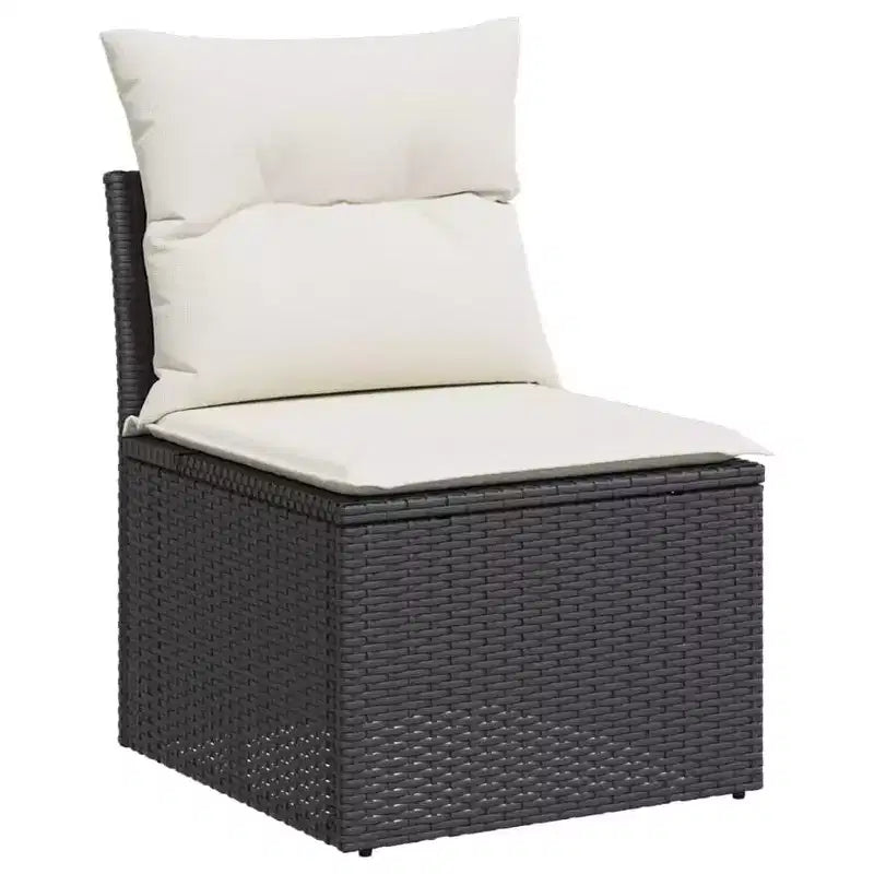 vidaXL 14-teiliges Loungeset für die Terrasse mit Auflagen, Poly-Rattan