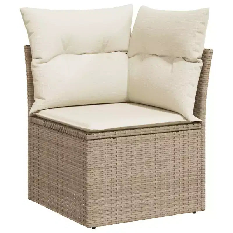 vidaXL 14-teiliges Loungeset für die Terrasse mit Auflagen, Poly-Rattan