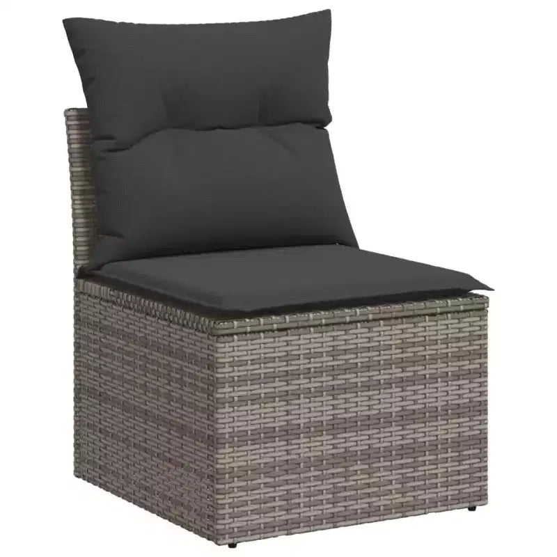 vidaXL 14-teiliges Loungeset für die Terrasse mit Auflagen, Poly-Rattan