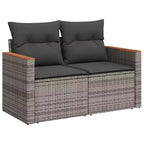 vidaXL 14-teiliges Loungeset für die Terrasse mit Auflagen, Poly-Rattan