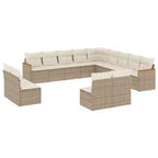 vidaXL 14-teiliges Loungeset für die Terrasse mit Auflagen, Poly-Rattan