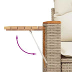vidaXL 9-teiliges Gartensofa-Set mit Kissen, Poly-Rattan