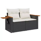 vidaXL 9-teiliges Gartensofa-Set mit Kissen, Poly-Rattan