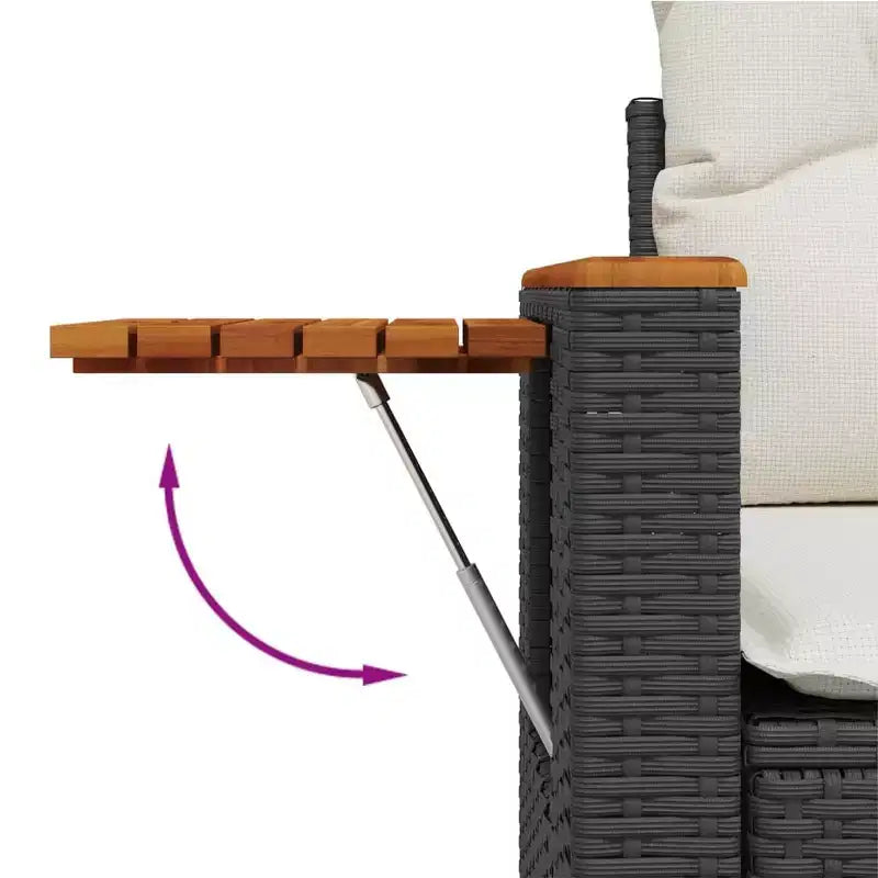 vidaXL 9-teiliges Gartensofa-Set mit Kissen, Poly-Rattan
