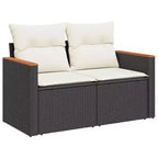 vidaXL 7-teiliges Gartensofa-Set mit Kissen, Poly-Rattan