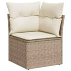 vidaXL 7-teiliges Gartensofa-Set mit Kissen, Poly-Rattan