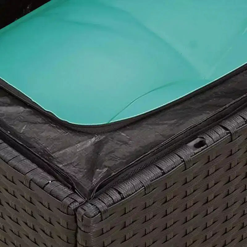 vidaXL 14-teiliges Terrassensofaset mit Kissen aus schwarzem Poly-Rattan