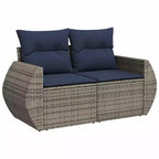 Ensemble de salon de jardin vidaXL 9 pièces avec coussins, mobilier de terrasse d’extérieur d’angle en polyrotin