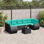 vidaXL Ensemble de canapés de terrasse avec coussins, mobilier d’extérieur, 8 pièces, en résine tressée
