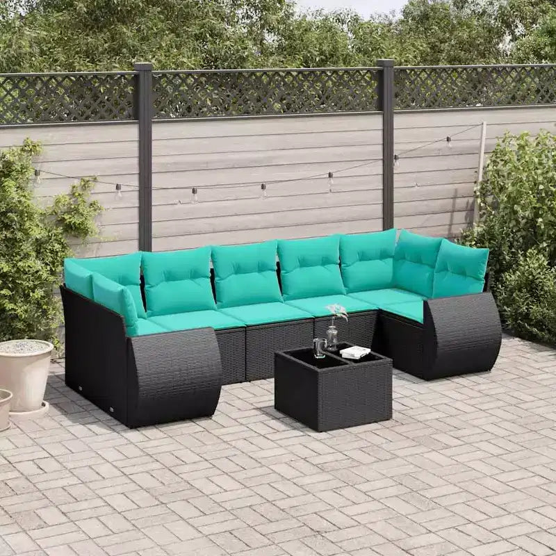 vidaXL Ensemble de canapés de terrasse avec coussins, mobilier d’extérieur, 8 pièces, en résine tressée