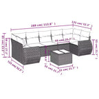 vidaXL Ensemble de canapés de terrasse avec coussins, mobilier d’extérieur, 8 pièces, en résine tressée