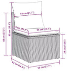 vidaXL 8-teiliges Gartensofa-Set mit Kissen, Poly-Rattan, modulares Ecksofa für den Außenbereich, verstellbarer Tisch