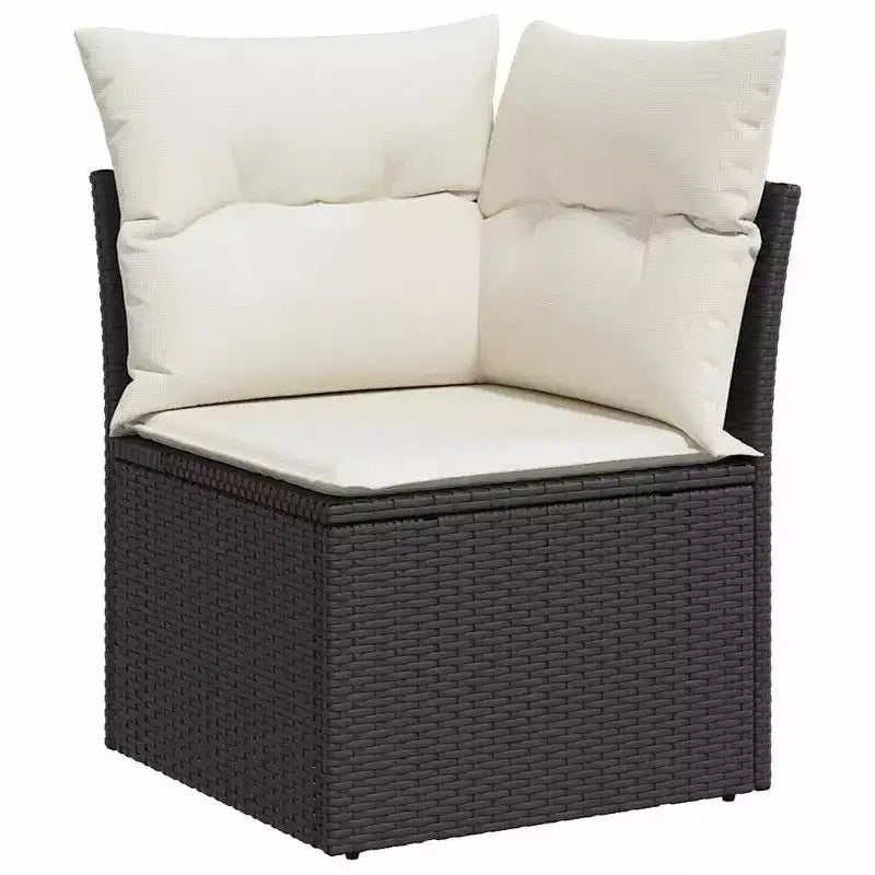 vidaXL 8-teiliges Gartensofa-Set mit Kissen, Poly-Rattan, modulares Ecksofa für den Außenbereich, verstellbarer Tisch