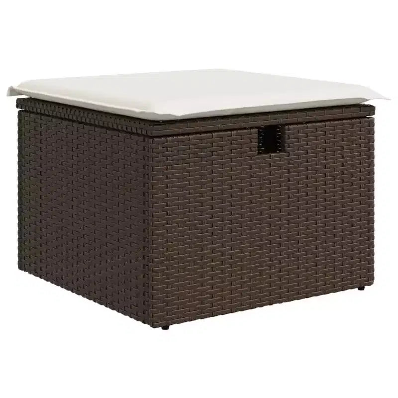 vidaXL 8-teiliges Gartensofa-Set mit Kissen, Poly-Rattan, modulares Ecksofa für den Außenbereich, verstellbarer Tisch