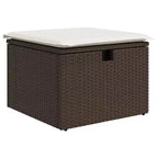 vidaXL 8-teiliges Gartensofa-Set mit Kissen, Poly-Rattan, modulares Ecksofa für den Außenbereich, verstellbarer Tisch