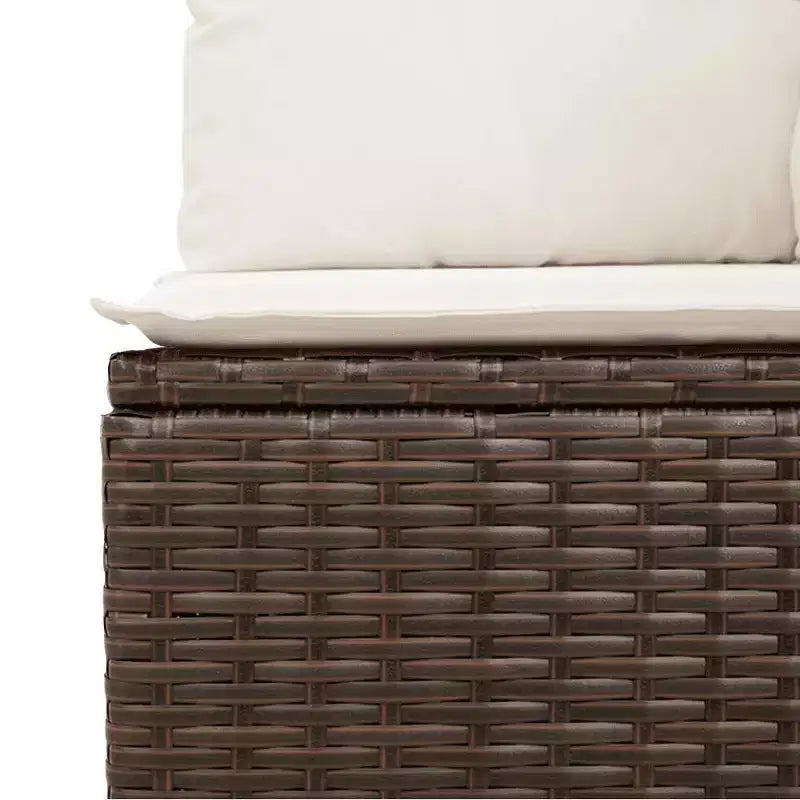 vidaXL 8-teiliges Gartensofa-Set mit Kissen, Poly-Rattan, modulares Ecksofa für den Außenbereich, verstellbarer Tisch