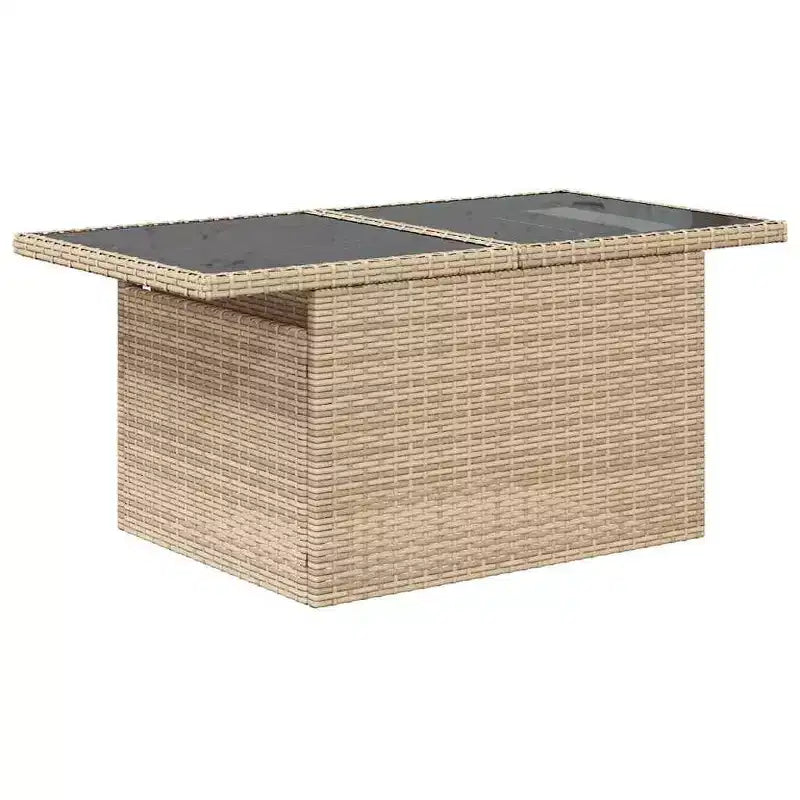 vidaXL 8-teiliges Gartensofa-Set mit Kissen, Poly-Rattan, modulares Ecksofa für den Außenbereich, verstellbarer Tisch