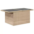 vidaXL 8-teiliges Gartensofa-Set mit Kissen, Poly-Rattan, modulares Ecksofa für den Außenbereich, verstellbarer Tisch