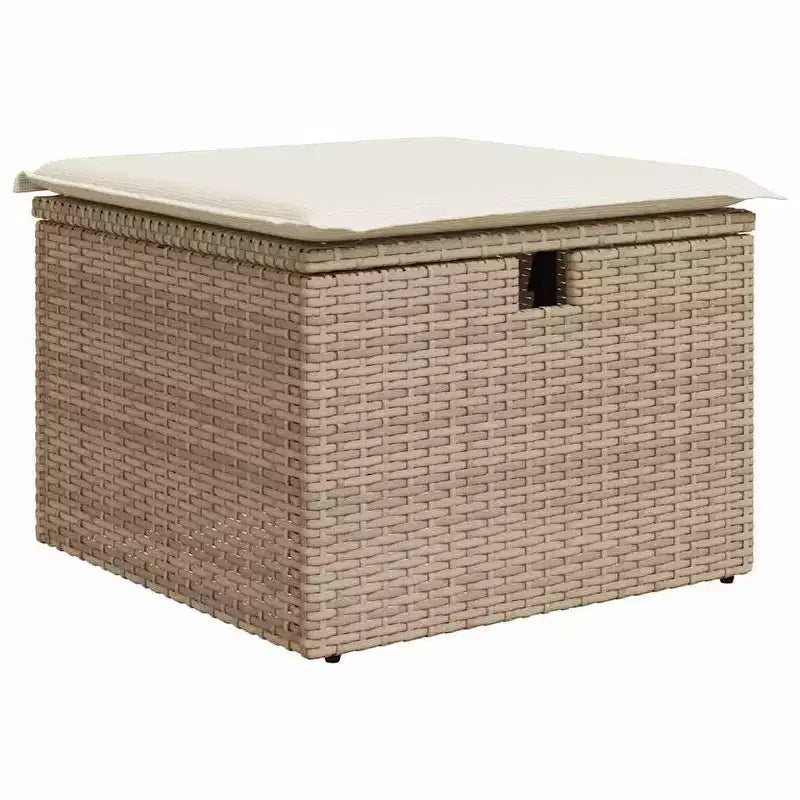 vidaXL 8-teiliges Gartensofa-Set mit Kissen, Poly-Rattan, modulares Ecksofa für den Außenbereich, verstellbarer Tisch