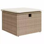 vidaXL 8-teiliges Gartensofa-Set mit Kissen, Poly-Rattan, modulares Ecksofa für den Außenbereich, verstellbarer Tisch